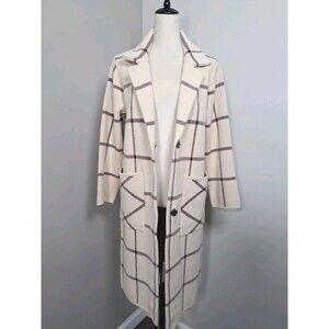 CLICHÉ Plaid Midi Coat Roomy Small Soft Warm Coquette Classy Business Minimalist